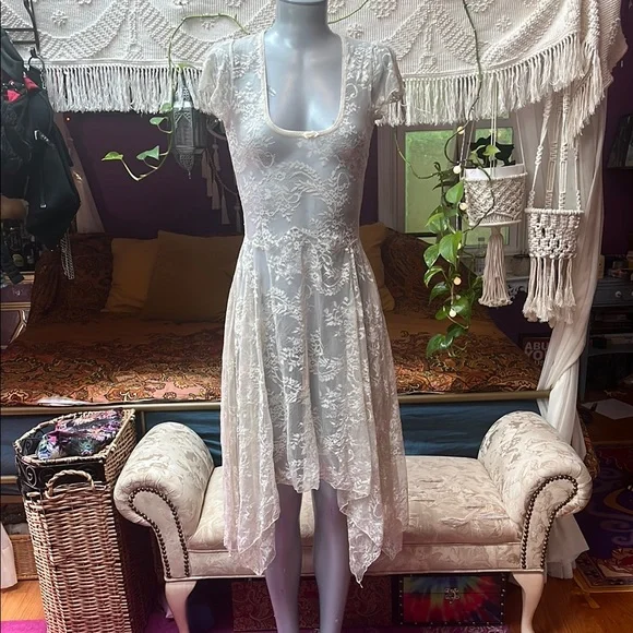Dolls Kill | Dresses | Dolls Kill Widow Ivory Sheer Lace Dearly Departed  Dress | Poshmark